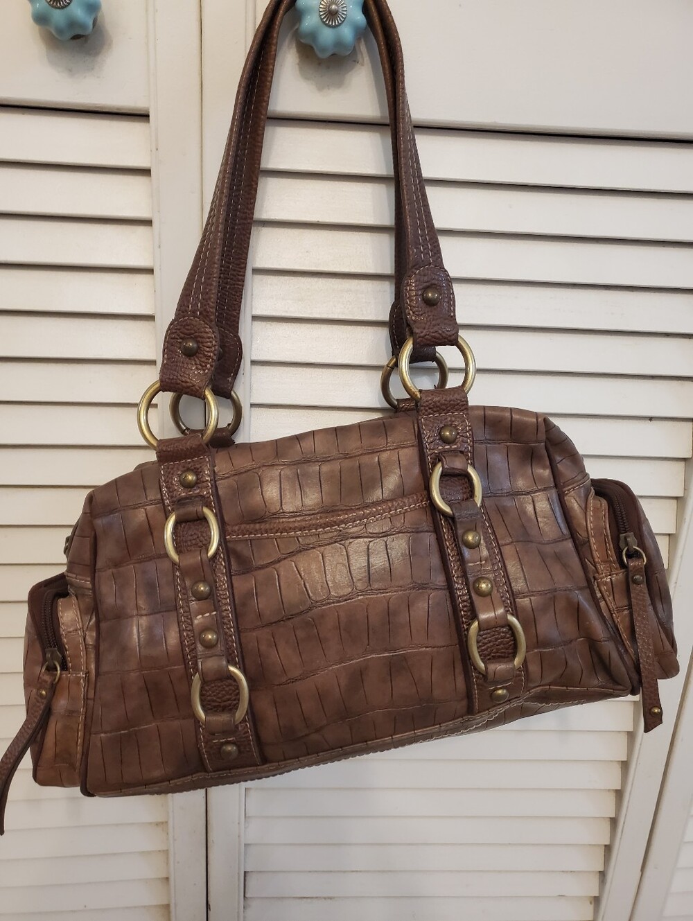 Genna De Rossi Faux Leather Croc Embossed Bag